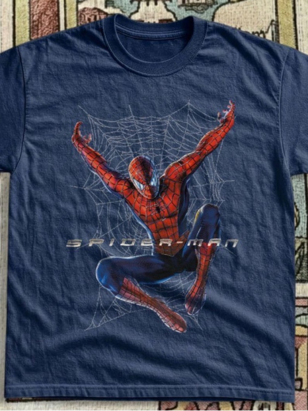 Gildan Navy Blue Spider-Man Graphic T-shirt